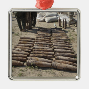 Explosive devices are identified and inventorie metal ornament