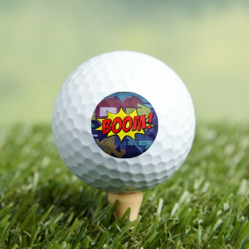 Explosive Energy Boom Comic Pop Art Golf Balls