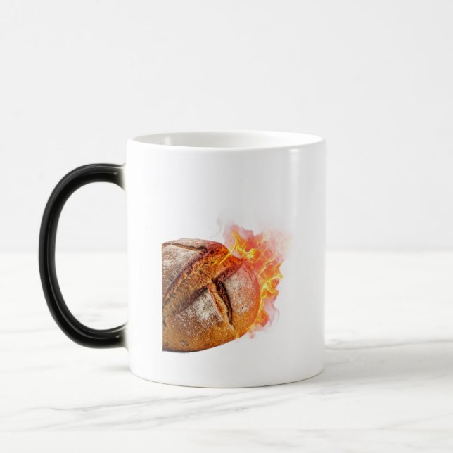 Explosive Fiery Artisan Bread Loaf Color Morph Mug (Left)