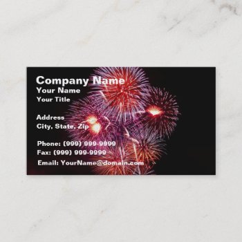 Explosive Fireworks Celebration Business Card by TheArtOfPamela at Zazzle