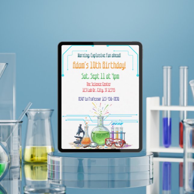 Explosive Fun Science Lab Birthday Invitation (Creator Uploaded)
