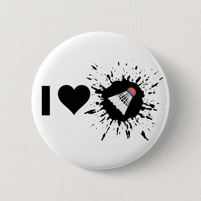 Explosive I Love Badminton Button (Front)