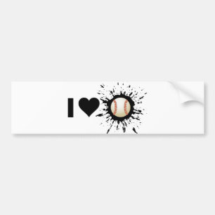 Explosive I Love Baseball Bumper Sticker