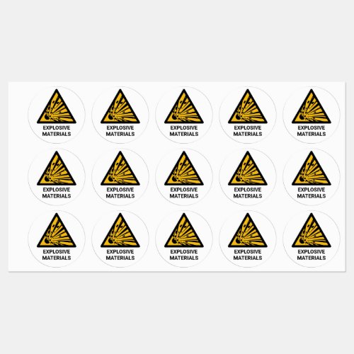 Explosive Materials Warning Explosion Hazard Labels