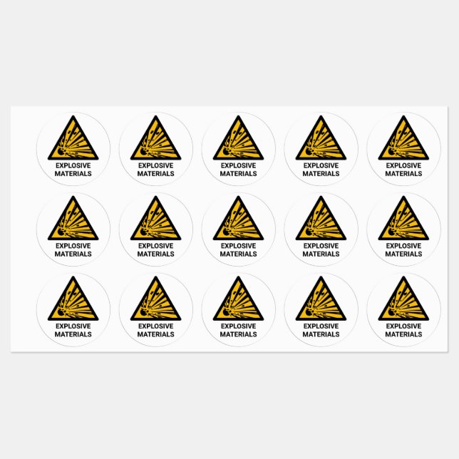 Explosive Materials Warning, Explosion Hazard Labels (Sheet)