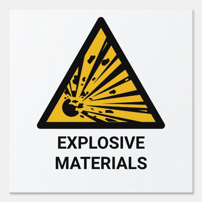 Explosive Materials Warning, Explosion Hazard Sign (Front)
