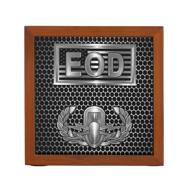 Explosive Ordnance Disposal Basic EOD Badge Desk Organizer (Front)