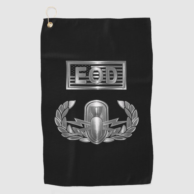 Explosive Ordnance Disposal Basic EOD Badge Golf Towel (Front)