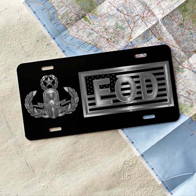 Explosive Ordnance Disposal (EOD) Custom License Plate (In Situ)