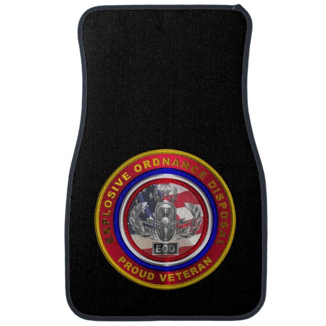 Explosive Ordnance Disposal (EOD) Veteran Car Floor Mat (Front)
