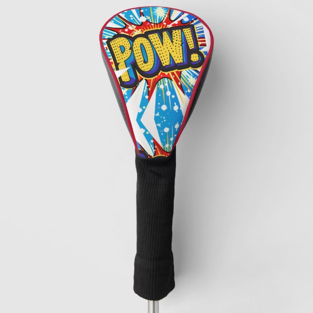 Explosive 'POW!' Comic-Inspired Golf Head Cover (Front)