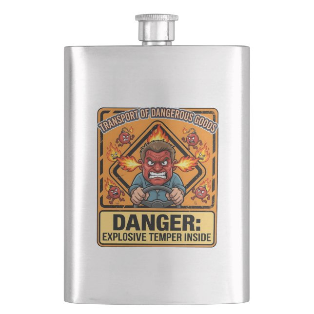 Explosive Temper Trucker | ADR digital download Flask (Front)