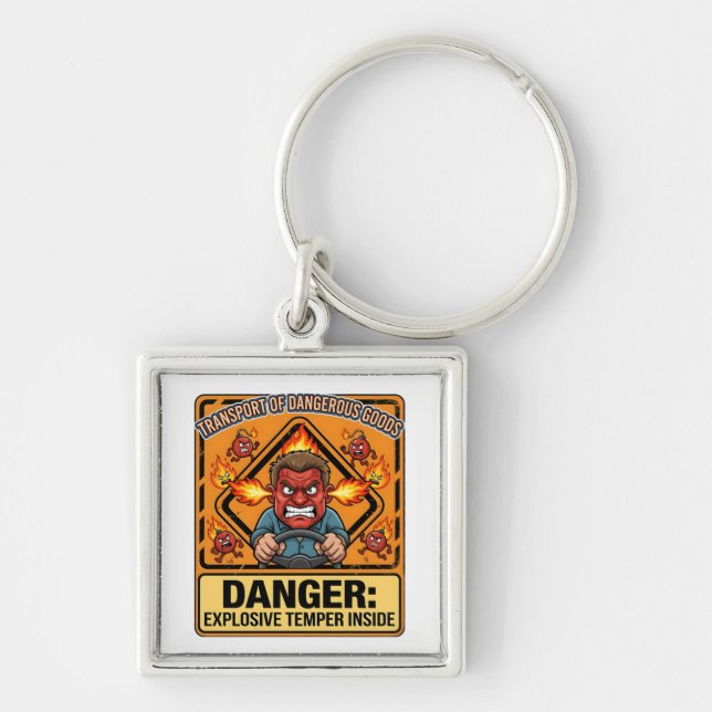 Explosive Temper Trucker | ADR Hazmat Keychain (Front)