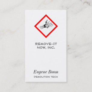 Explosive Warning Sign Business Card