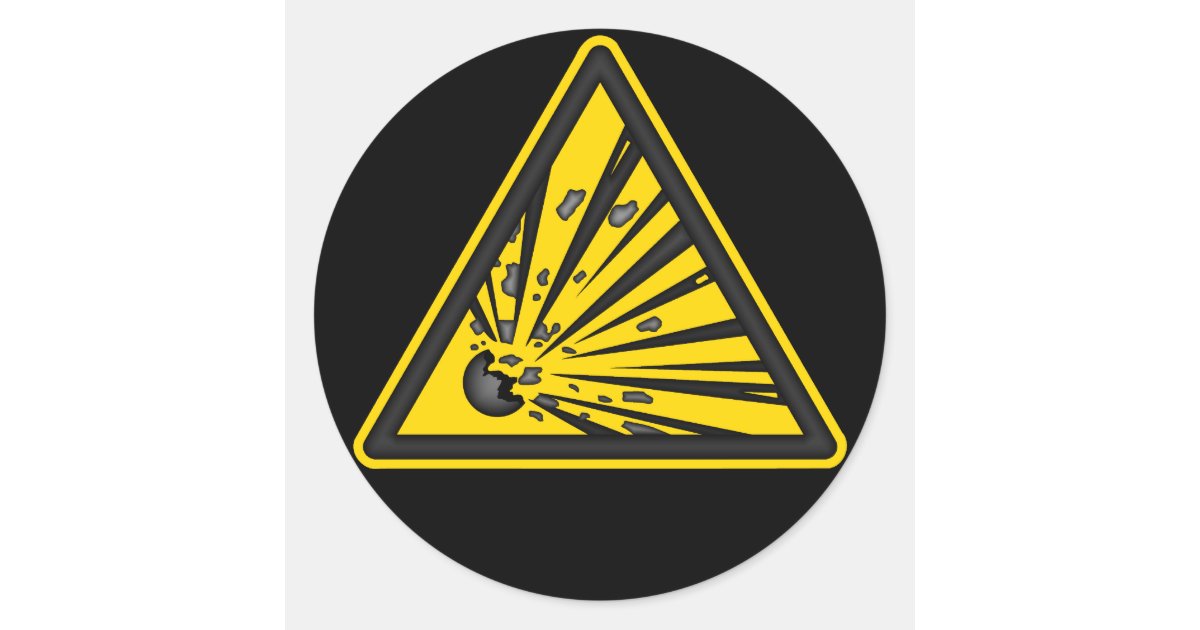 Explosive Warning Sticker | Zazzle