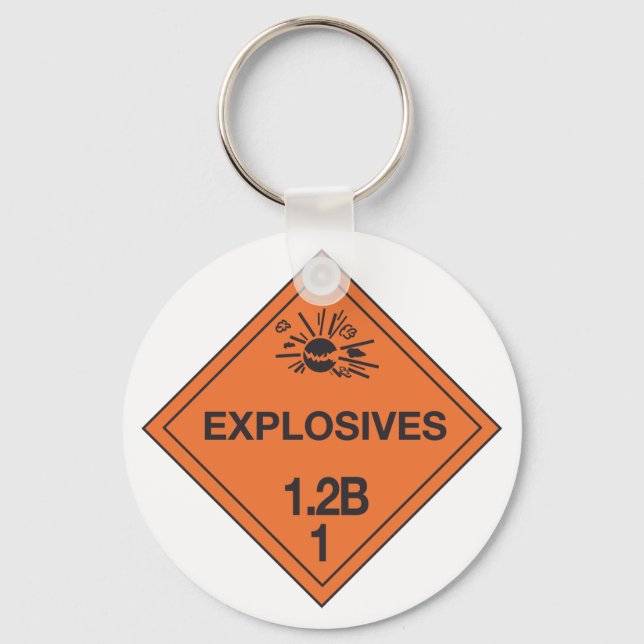 Explosives Sign Keychain (Front)