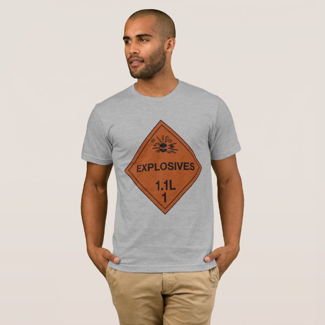 Explosives Sign Mens T-Shirt (Front Full)