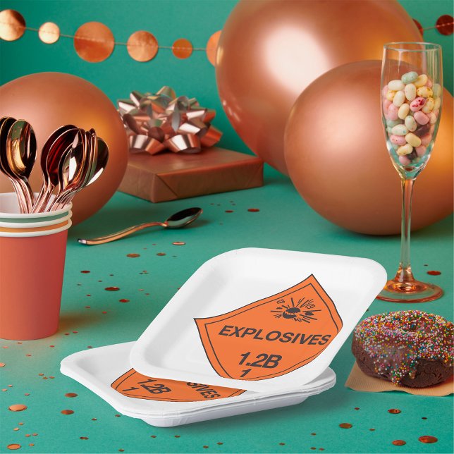 Explosives Sign Paper Plates (Creator Uploaded)