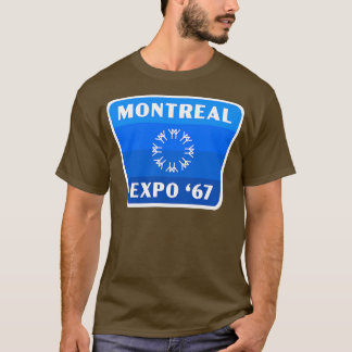 Expo 67 Montreal Worlds Fair Retro Badge Blue T-Shirt