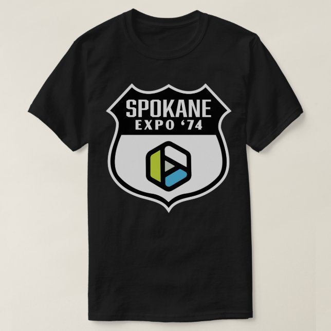 Expo 74 Spokane Worlds Fair Retro Shield Multicolo T-Shirt (Design Front)