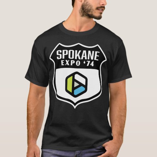 Expo 74 Spokane Worlds Fair Retro Shield Multicolo T_Shirt