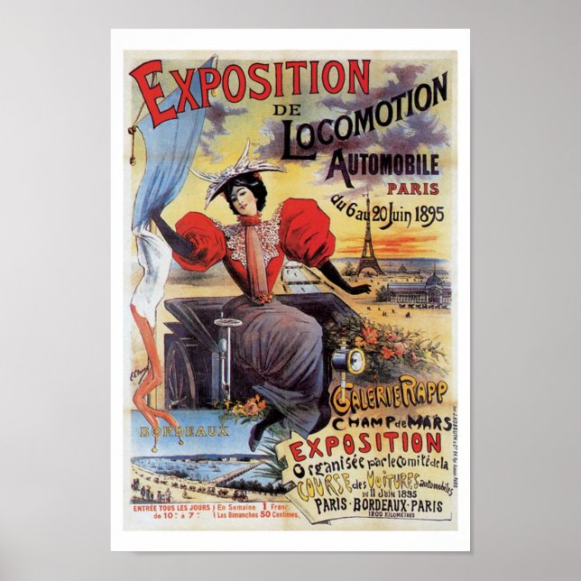 Expo Paris 1895 AutomobileVintage Art Print Poster (Front)