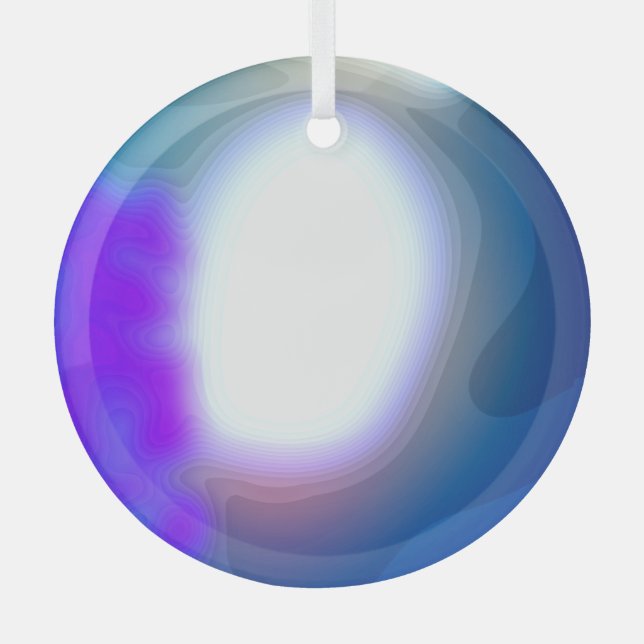 Exposed 7003 Blue And Purple Abstract Art Glass Ornament (Front)