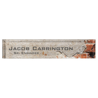 Exposed Brick and Mortar Name Plate