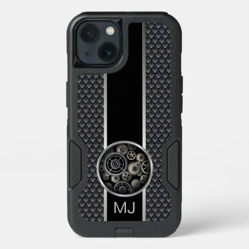 Exposed Gears Industrial Mesh with Monogram iPhone 13 Case