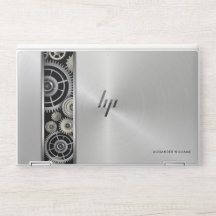 Exposed Gears on Brushed Silver with Your Name