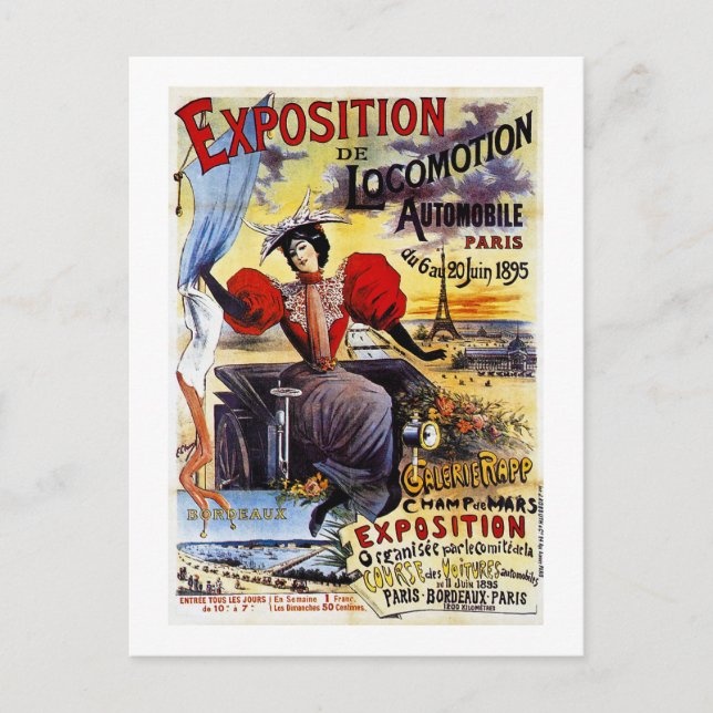 Exposition de Locomotion 1895 - Paris - Vintage Postcard (Front)