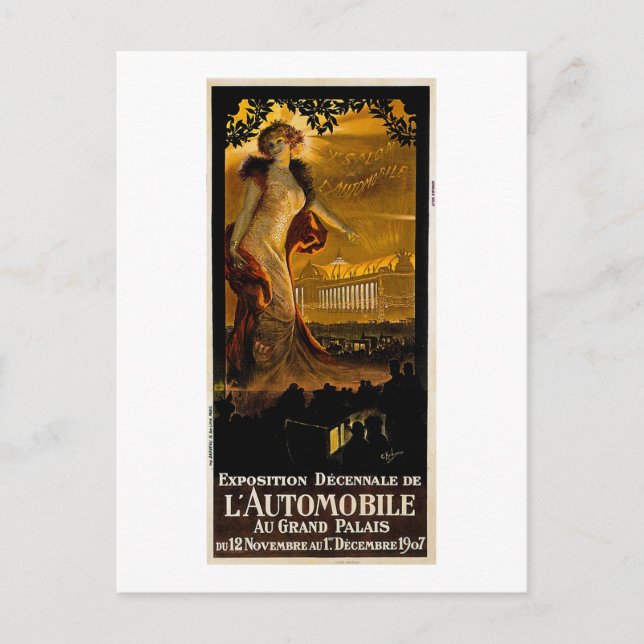 Exposition Decnnale De L' Automobile - 1907 Postcard (Front)