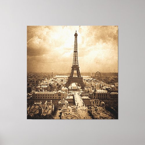 Exposition Universelle  Eiffel Tower 1900 Canvas Print