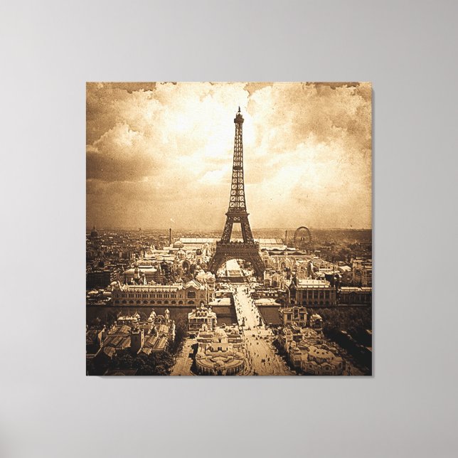 Exposition Universelle  Eiffel Tower 1900 Canvas Print (Front)