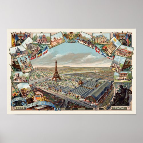 Exposition Universelle Paris Vintage Poster 1889