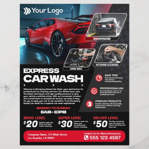 Express Car Wash _ Template Flyer