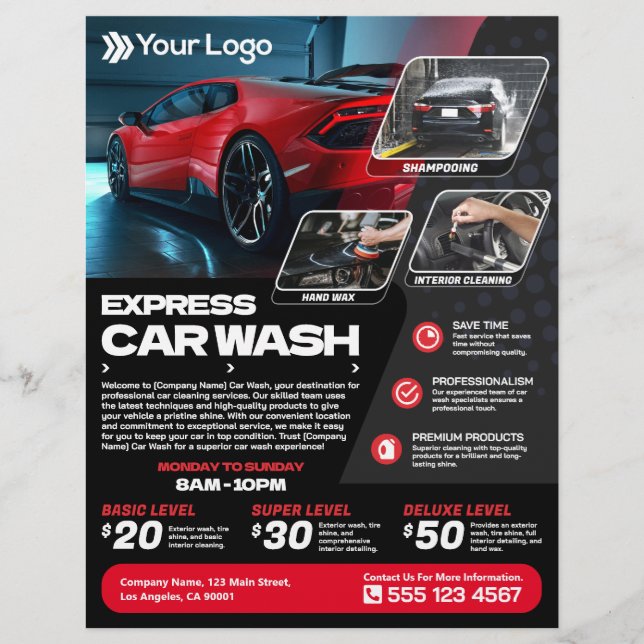 Express Car Wash - (Template) Flyer (Front)