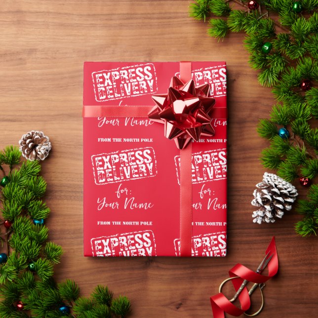 Express delivery from North Pole custom Christmas Wrapping Paper (Holiday Gift)