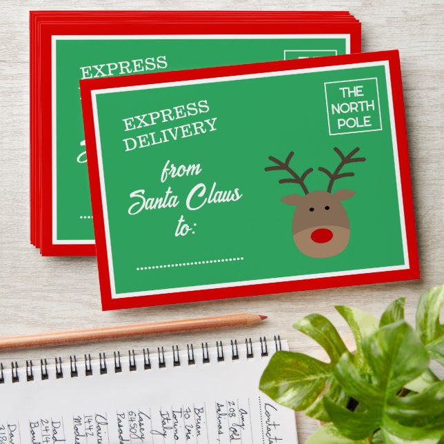 Express Delivery from North Pole cute Christmas Envelope (Stacked)