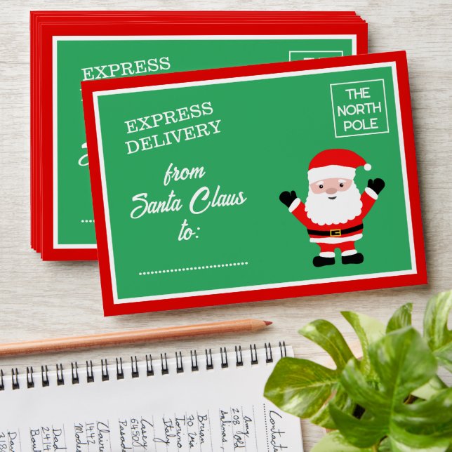 Express Delivery from Santa Claus to North Pole Envelope (Stacked)
