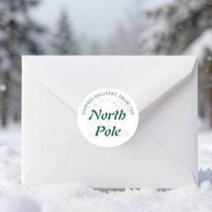 Express Delivery From The North Pole Christmas Classic Round Sticker