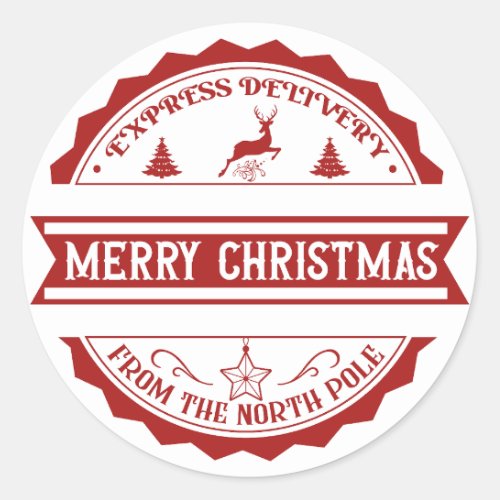 Express Delivery from the North Pole  Classic Round Sticker