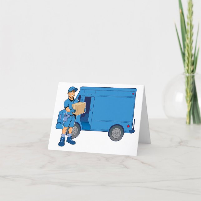 Express Delivery Man Letterpress Thank You Card (Creator Uploaded)