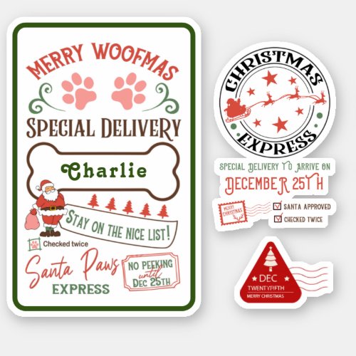 Express delivery North Pole Santa Mail gifts water Sticker