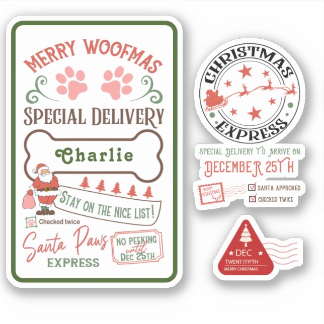 Express delivery North Pole Santa Mail gifts water Sticker (Front)