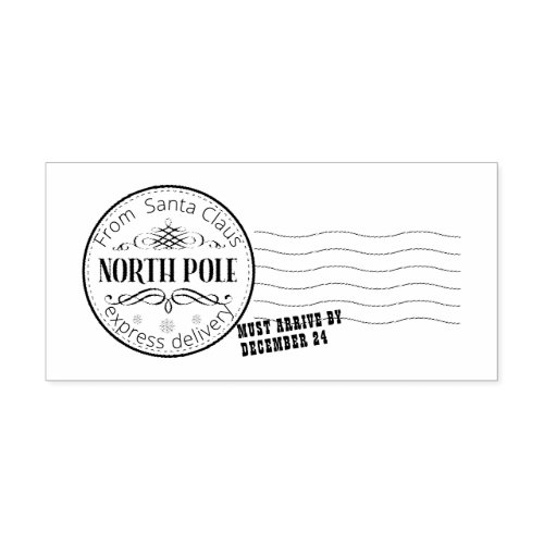 Express delivery noth pole Santa Mail Rubber Stamp