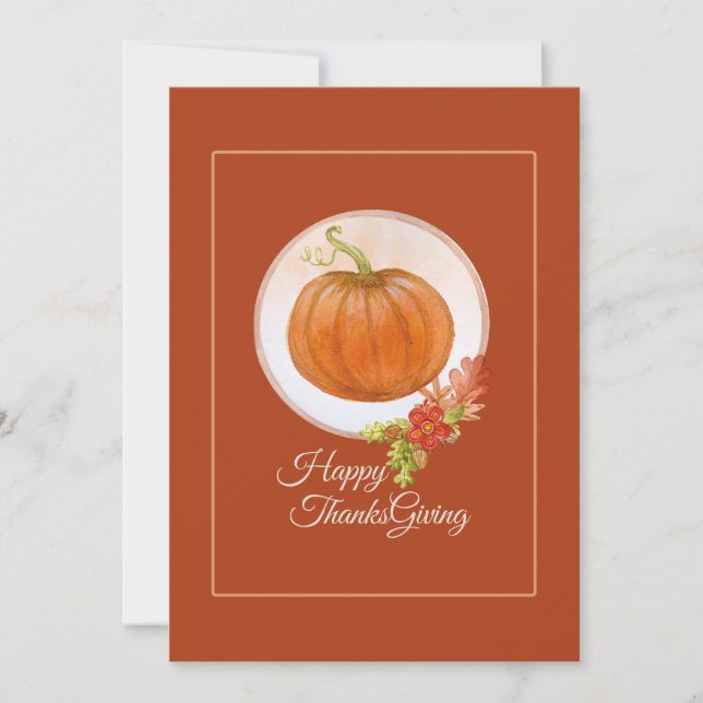 Express Gratitude: "THANKSGIVING GREETING CARD"  Holiday Card (Front)