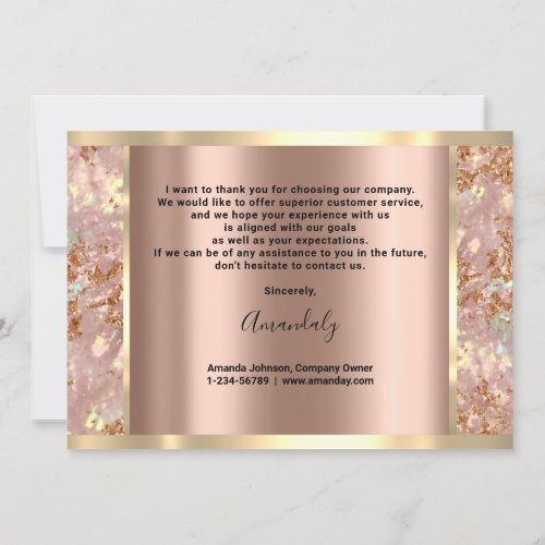 Express Gratitude with Elegance Rose Gold Marble  Invitation