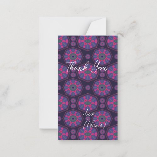 Express Gratitude with Folk Tiles Thank You  Note Card