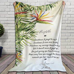 Express it with Words Custom Message Tropical Fleece Blanket